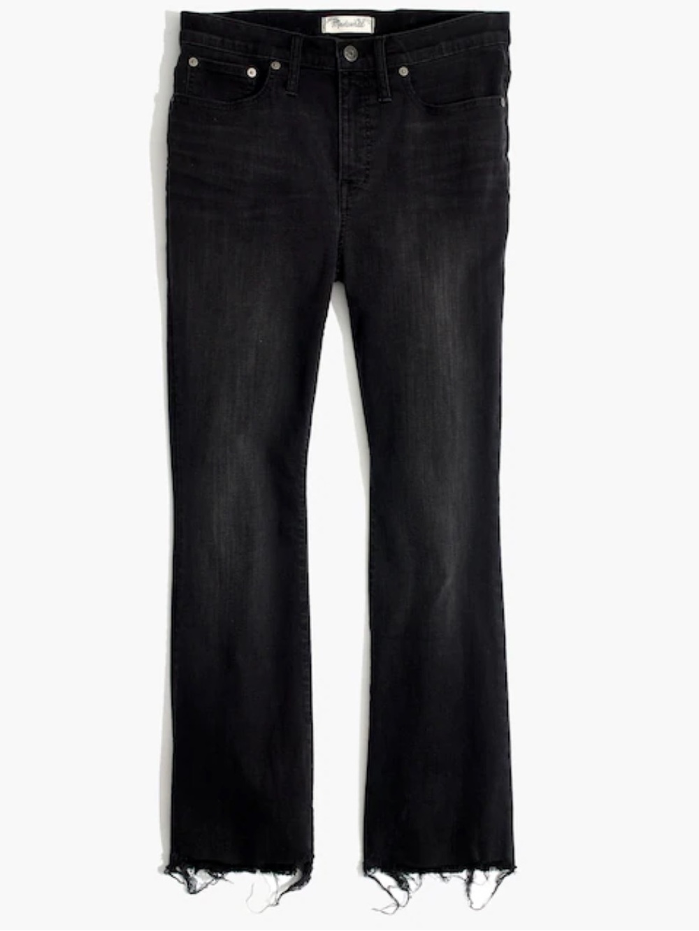 Madewell Cali Demi-Boot Jeans in Berkeley Black: Chewed-Hem Edition